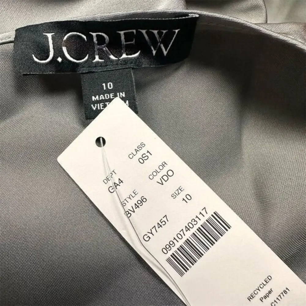 NWT J. Crew Women's‎ Size 10 Gwyneth Slip Dress Vintage Dove Gray Midi Formal
